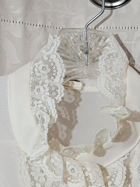 Women's Lace Trim Ivory Blouse